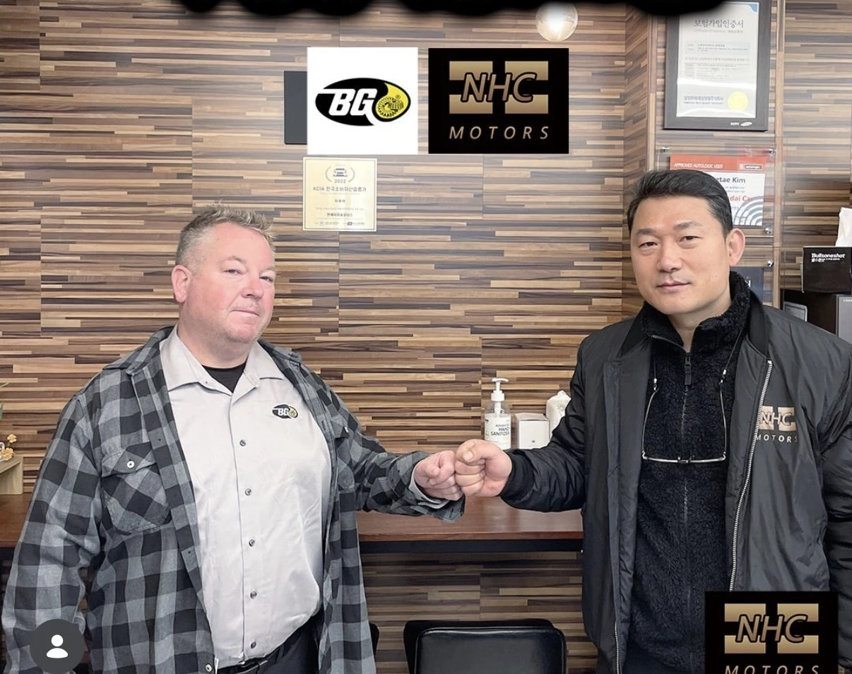 NHC모터스를 방문한 BG 아시아 총괄 담당자와 김종태 대표